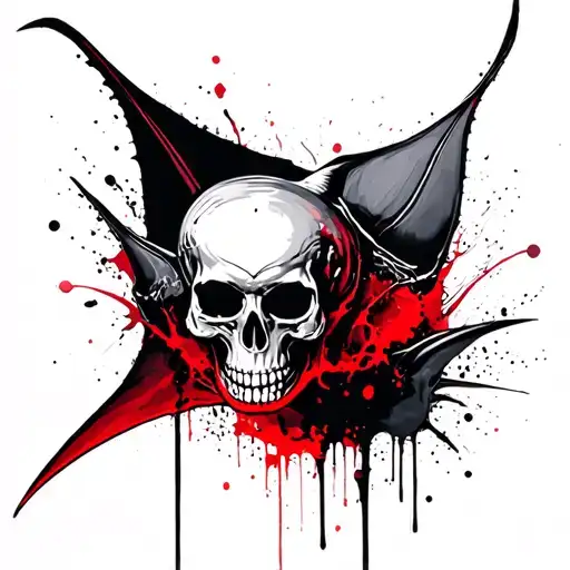 Manta Ray With Skull Coloring