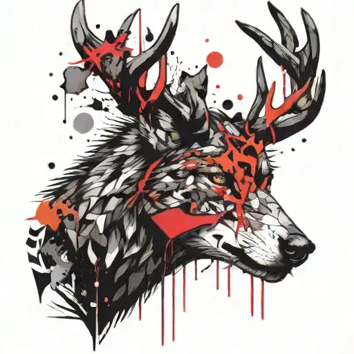 Wolf Attacking Deer