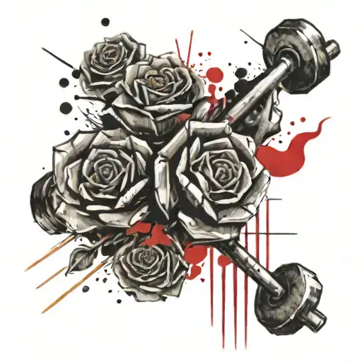 Barbell And Rose