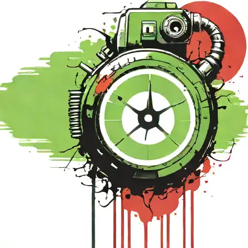 Green Wired Explosive Device Or Bomb And Timer Running Grenade