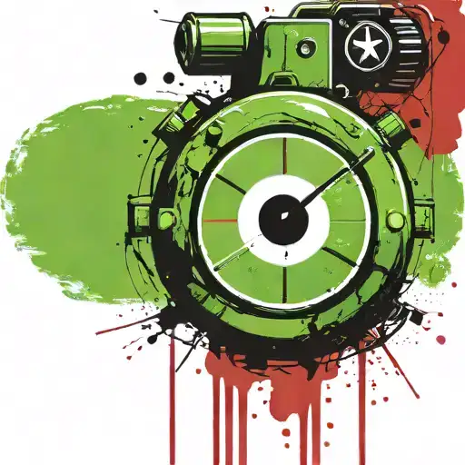 Green Wired Explosive Device Or Bomb And Timer Running Grenade