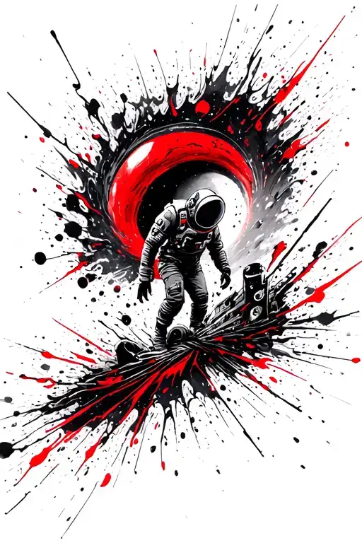 Man Lost In Space Being Torn Towards A Blackhole Destroying