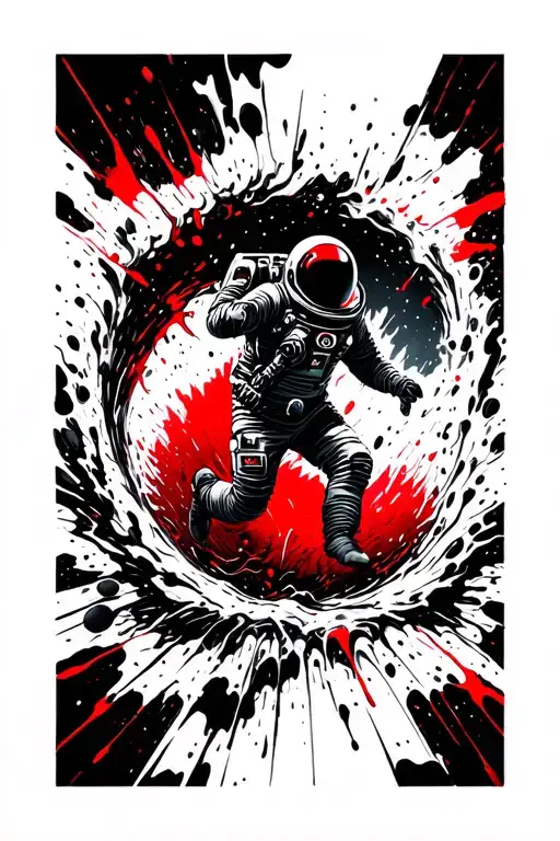 Man Lost In Space Being Torn Towards A Blackhole Destroying