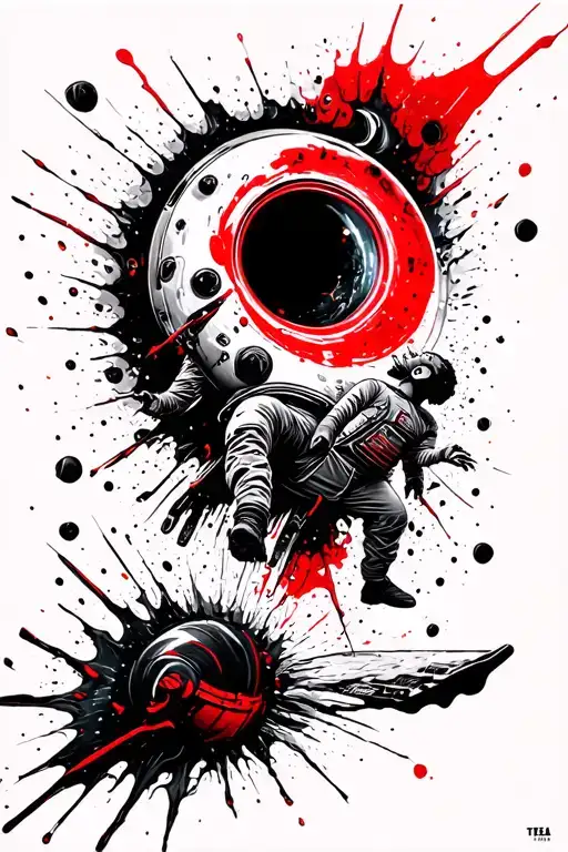 Man Lost In Space Being Torn Towards A Blackhole Destroying