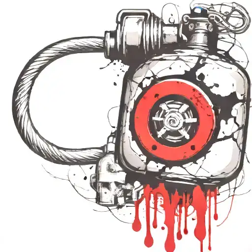 Mushroom Grenade Wired Explosive Device Or Bomb And Timer Running