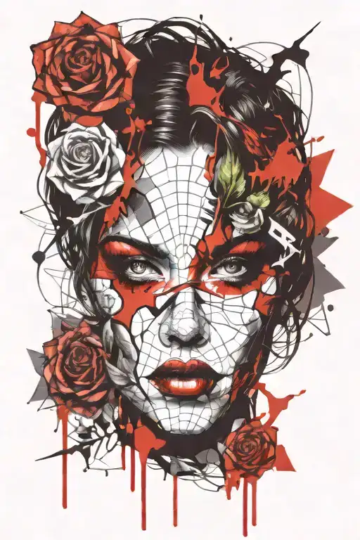 Pattern Female Face Girl Demon