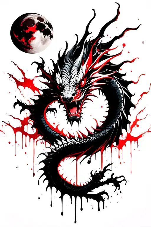 Dragon And Moon