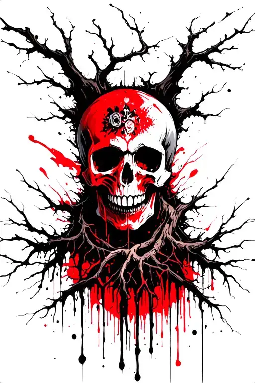 Skull And Tree Roots
