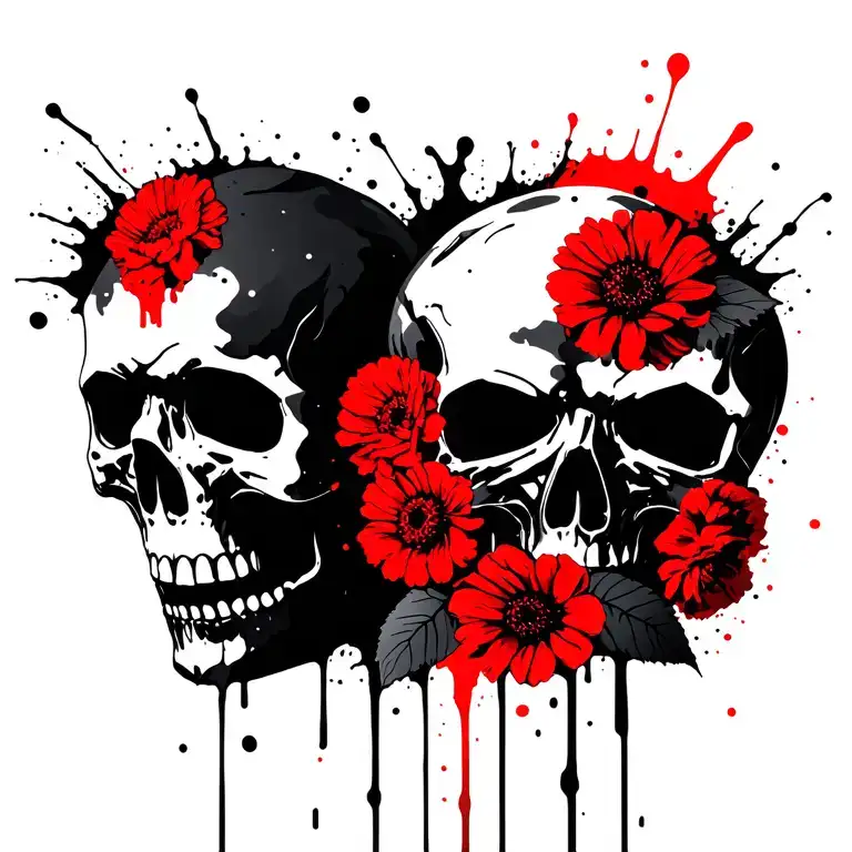 Skull Flowers Death