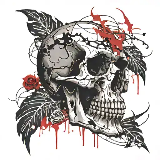 Skull Bones Blood Nature Evil