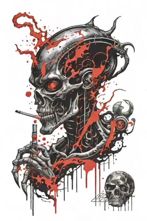 Alien Smoking And Entertaining Another Planet