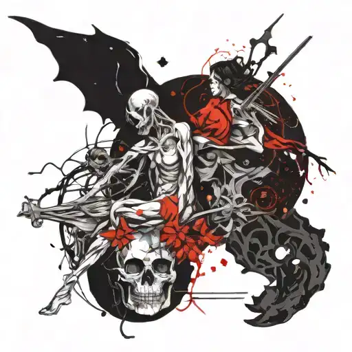 Demon And Angel Death And Life Libra Cosmos Balance Nature Heaven And Earth