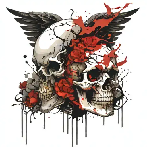 Skull Angel's Death Demon Evil Nature Cosmos Blood