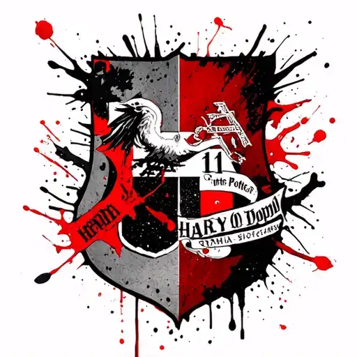 Date Of Birth Integrated Into A Tattoo From The World Of Harry Potter