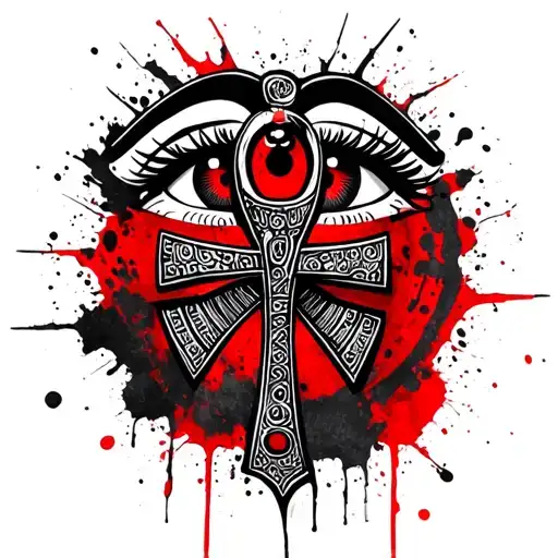 Ankh With Eyes Surrounding It