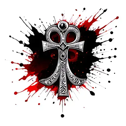 Ankh With A Lot Of Small Eyes Surrounding It