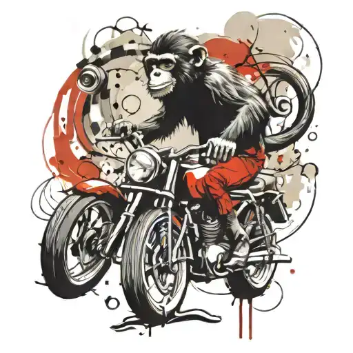 Monkey Riding A Motorcycle