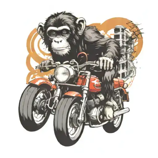 Monkey Riding A Motorcycle