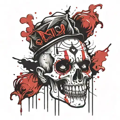 Clown Skull Shadow Blood Moon Blackness