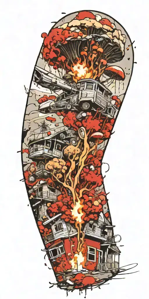 Suburban Tornado Explosion By Grenade On Shrooms