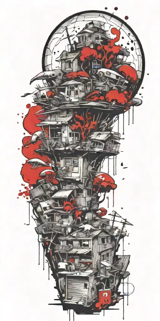 Suburban Tornado Explosion By Grenade On Shrooms