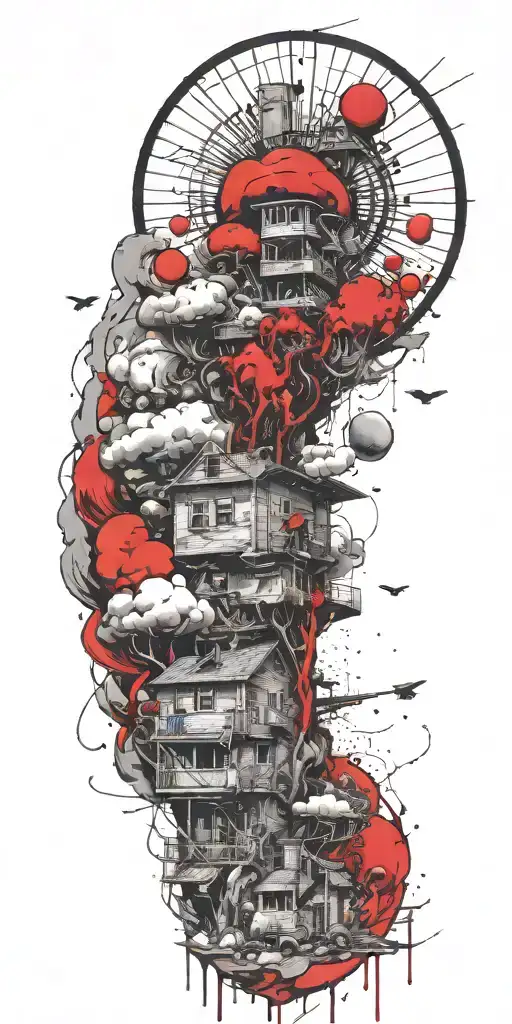 Sophisticated Suburban Tornado Gunsmoke Explosion By Grenade On Shrooms