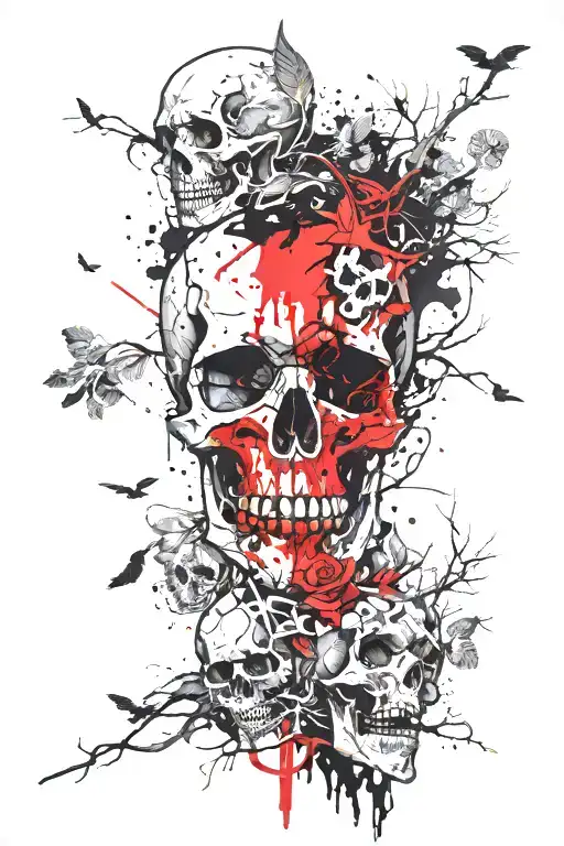 Skulls Forest And People On The Whole Right Hand