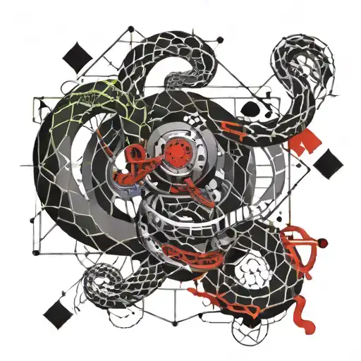 A Geometric Snake Design Incorporating Elements Of Circuitry And Technology