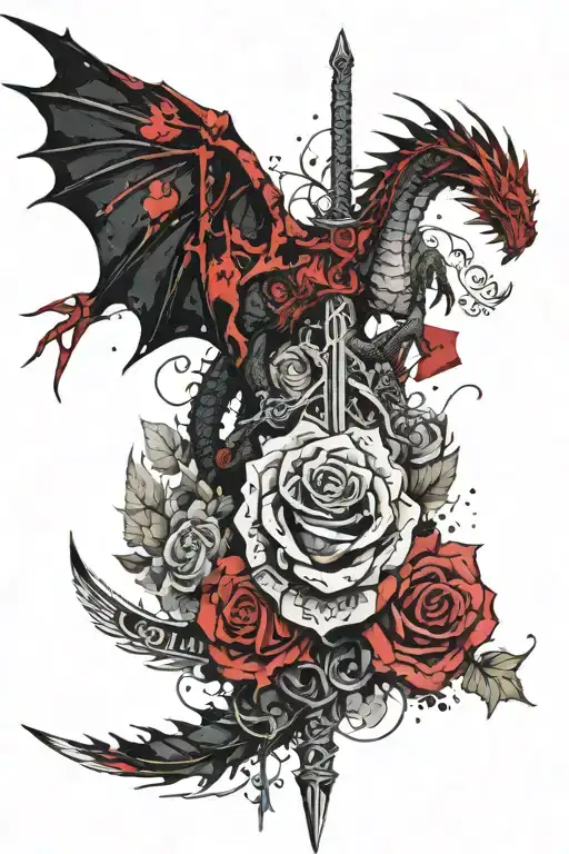 Sword Rose Dragon Money Symbols
