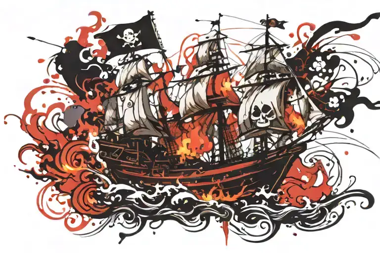 Burning Boat Pirate