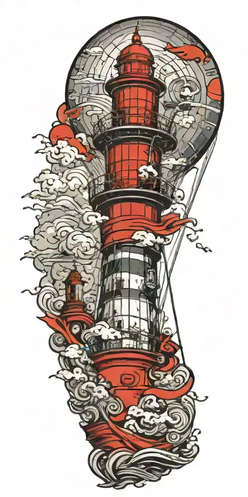 Lighthouse Hot Air Balloon Never Give Up In A Tornado