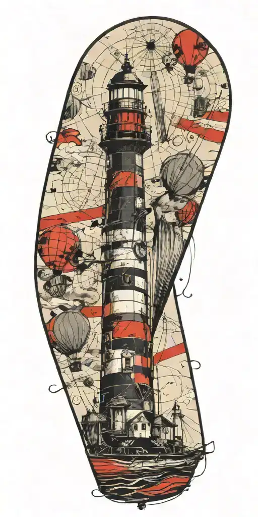Lighthouse Hot Air Balloon Never Give Up In A Tornado