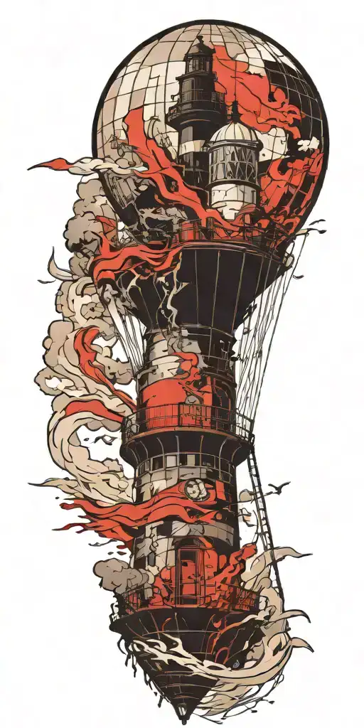 Lighthouse Hot Air Balloon Never Give Up In A Tornado
