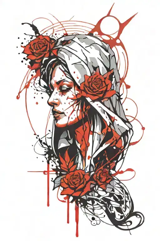 Mother Mary Crying Blood Tears