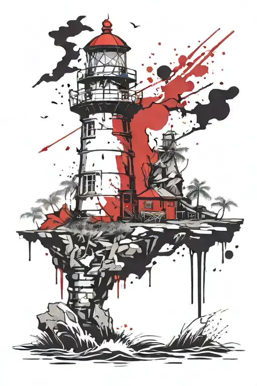 Lighthouse On A Flying Island