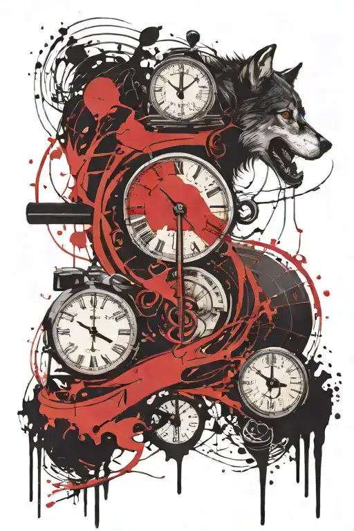 Infinity And Wolf And Moon And Balance Scales