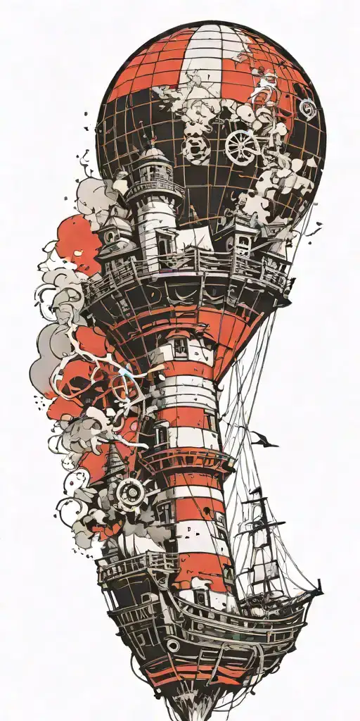 Lighthouse Hot Air Balloon Pirated Ship Frozen