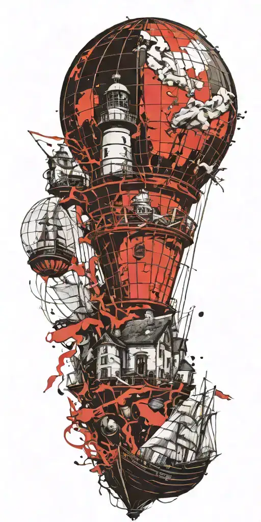 Lighthouse Hot Air Balloon Pirated Ship Frozen