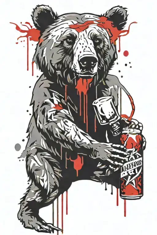 Bear Drinking Beer