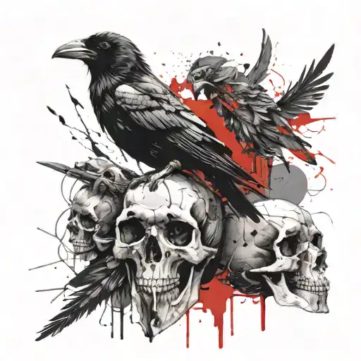 Raven And Skull Inside