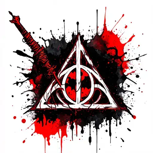 Harry Potter Deathly Hallows Symbol With Wand
