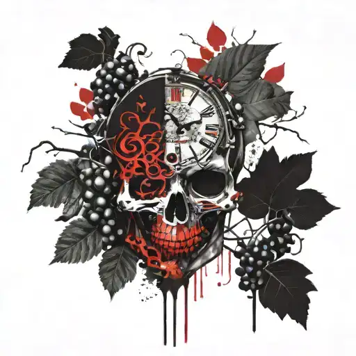 Grapes Ventian Mask Tree Dna Clock Skull Heart Mandela