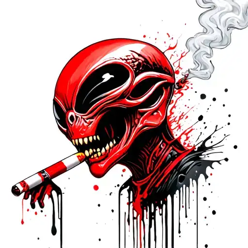 Alien Smoking A Joint