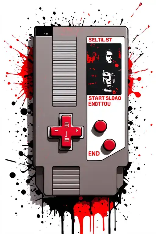 Nes Controller With Red Buttons And Instead Of Select And Start Buttons Put Start And End