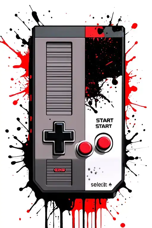 Nes Controller With Red Buttons And Instead Of Select And Start Buttons Put Start And End