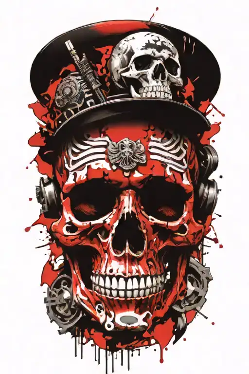 Polish Hussar Warrior Adorned Skull Surrounded