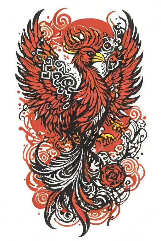 Polish Brush With Colorful Phoenix Rising