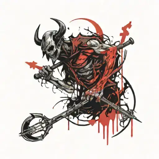 A Demon Holding A Scythe