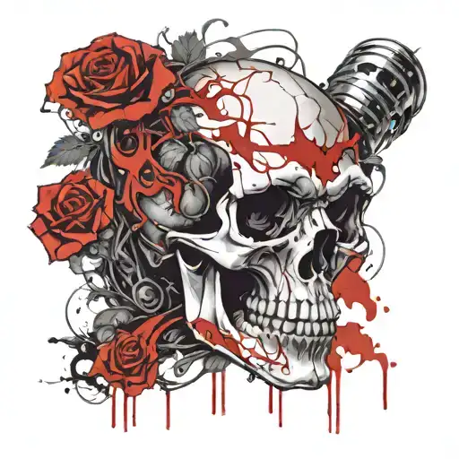 Skull And Veins Sleeve