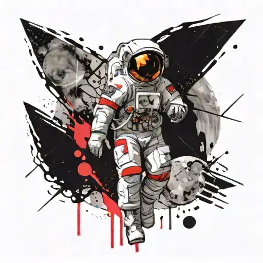 The Family Left The Earth To The Space With Astronaut Suit